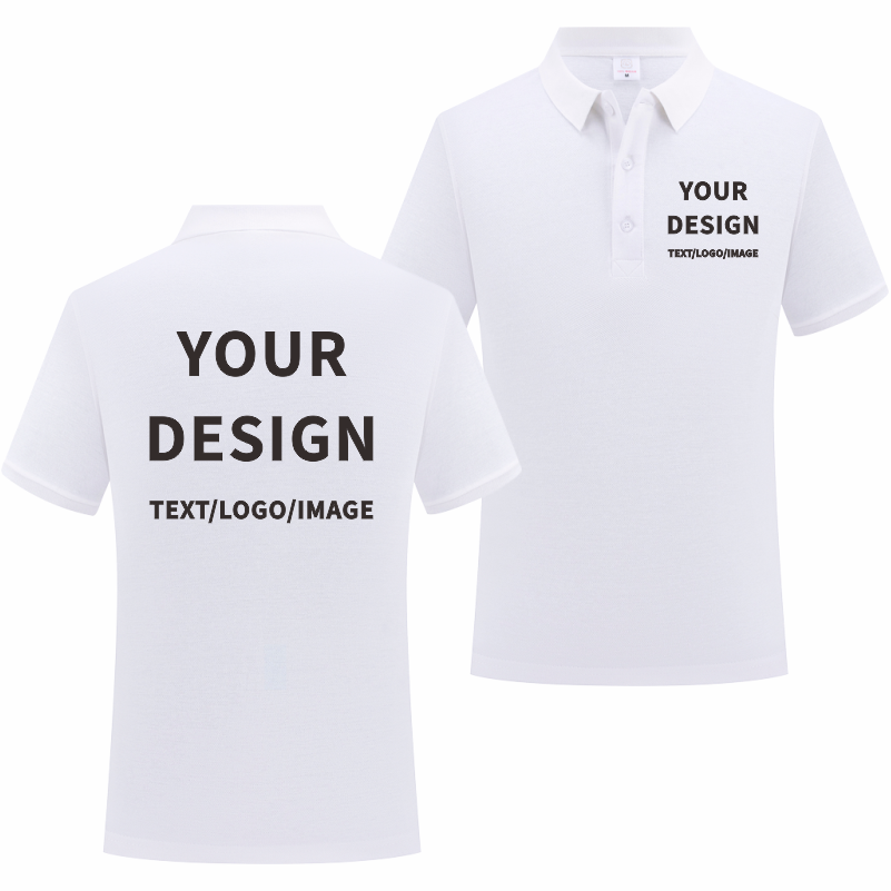 Embroidery Design Logo - Sommer-Business-Polo, individuelles Logo, Poloshirt aus 100