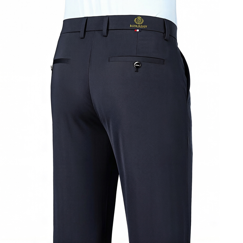 Embroidery Workshop - 2026 Modische Herren-Stretchhose mit Flachfront, Formelle