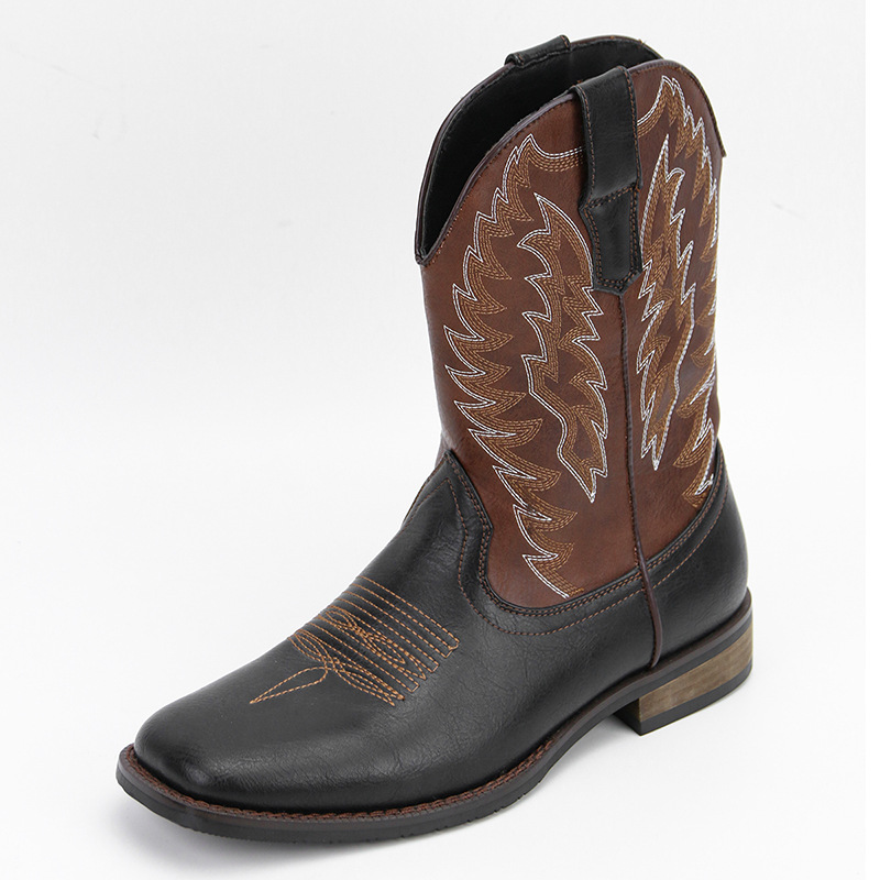 Embroidery Design - Luxuriöse Designer-Stiefel mit Stickerei, Retro-Handarbeit, Western-Cowboystiefel