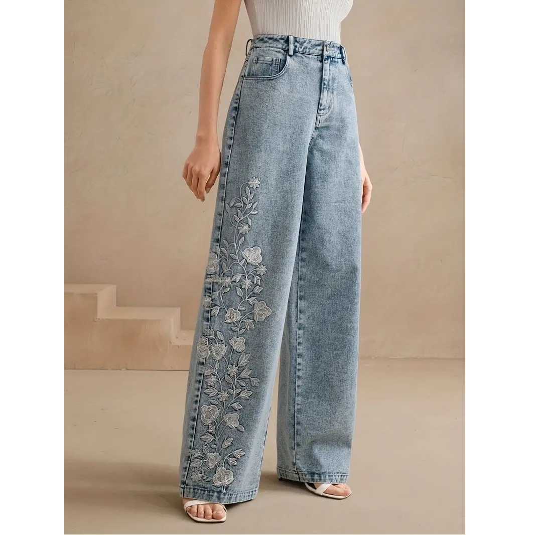 Embroidery Jeans - Y2k-Hosen, neuer Trend 2022, Jeans für