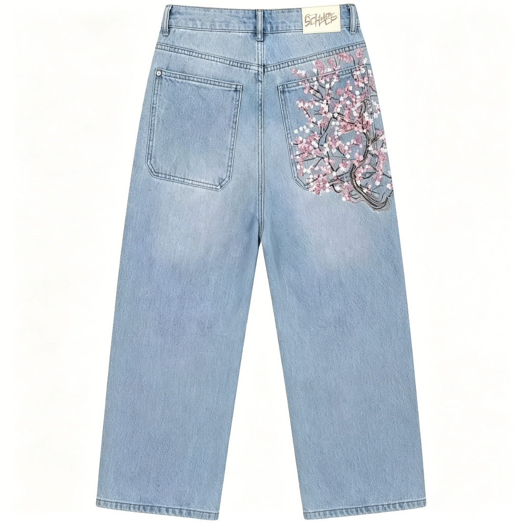 High-Waist Loose Straight Leg  – Embroidery Jeans Sakura Bewertung und Preis