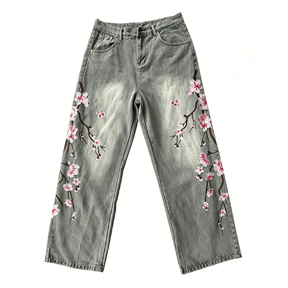 High-Waist Loose Straight Leg  – Embroidery Jeans Sakura Bewertung und Preis
