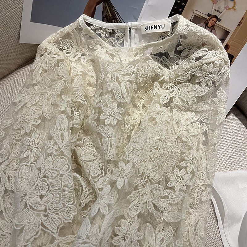 MEXZT Elegante Sheer Weiß Shir – Embroidery On Shirt Bewertung und Preis