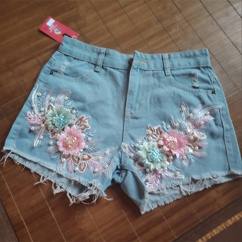 Koreanische Mode Frauen Sommer – Embroidery Jeans Sakura Bewertung und Preis