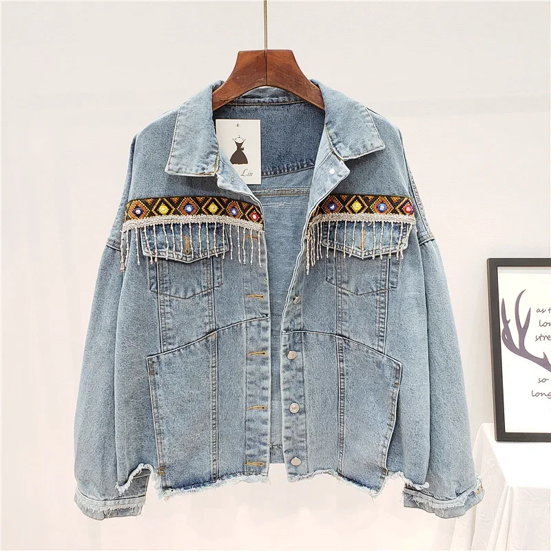 Stickerei Quaste Denim Jacke M – Embroidery Jeans Bewertung und Preis