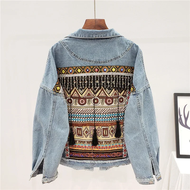 Stickerei Quaste Denim Jacke M – Embroidery Jeans Bewertung und Preis