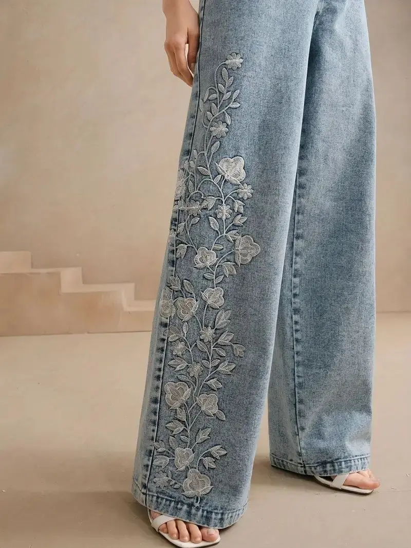 Damen Plus Size Y2K Straight L – Embroidery Jeans Bewertung und Preis