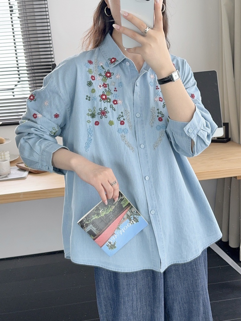 Harajuku y2k Jeans hemden Frau – Embroidery Jeans Bewertung und Preis