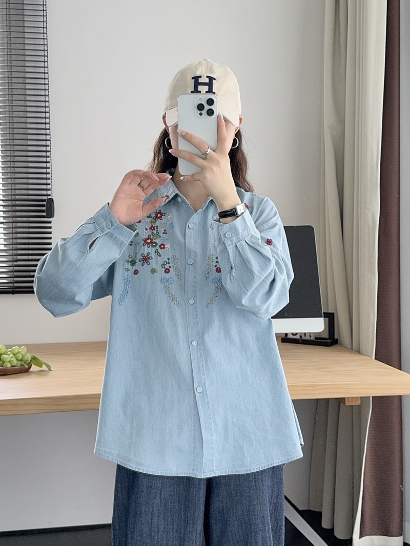 Harajuku y2k Jeans hemden Frau – Embroidery Jeans Bewertung und Preis