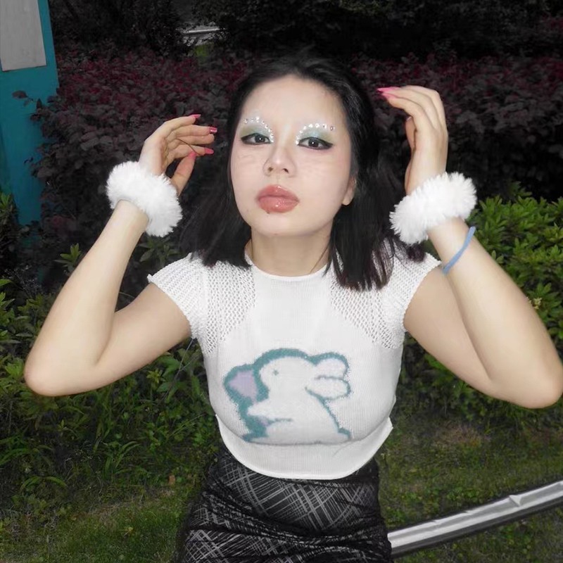 Karrram japanische y2k gestric – Embroidery Rabbit Bewertung und Preis