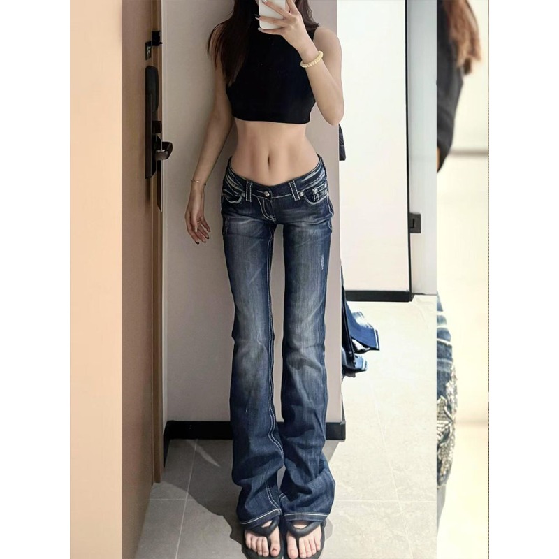 Damen Y2K Gothic Stickerei Hot – Embroidery Jeans Sakura Bewertung und Preis