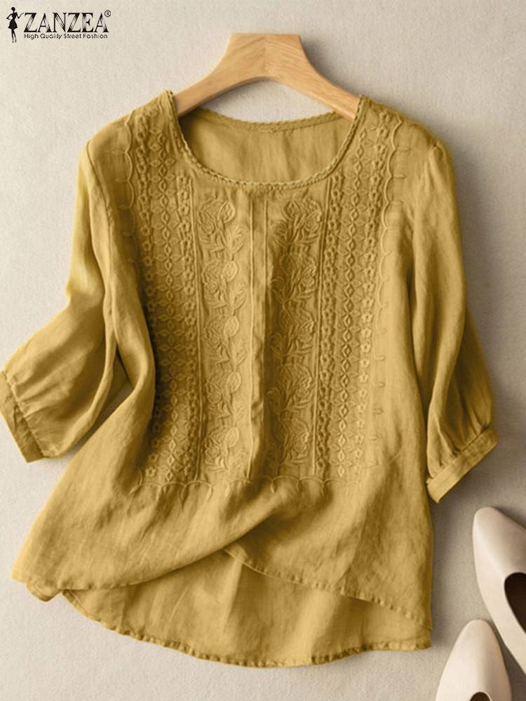 ZANZEA Elegante Frauen Bestick – Embroidery On Shirt Bewertung und Preis
