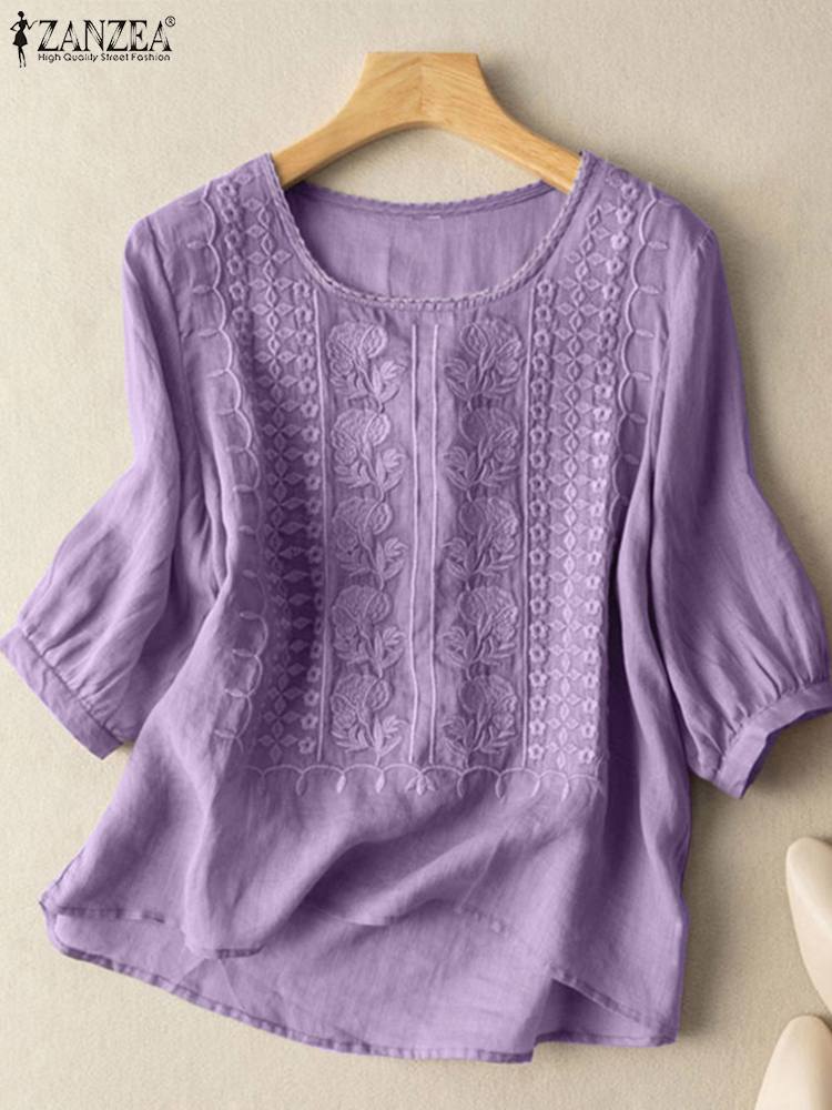ZANZEA Elegante Frauen Bestick – Embroidery On Shirt Bewertung und Preis