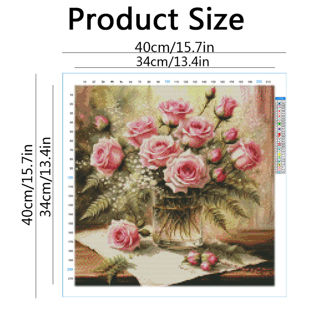 HUACAN Kreuzstich-Sets, Rosen- – Embroidery X Stitch Bewertung und Preis