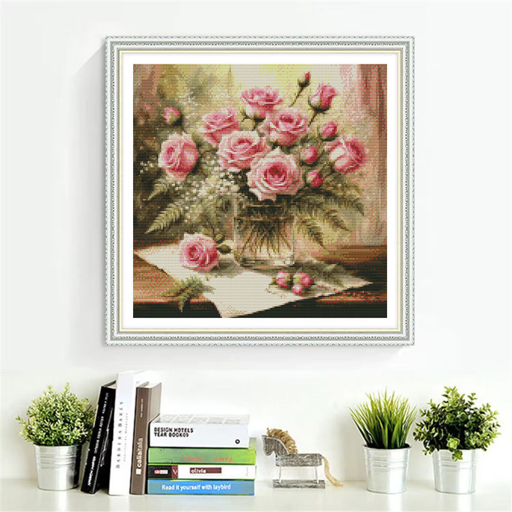HUACAN Kreuzstich-Sets, Rosen- – Embroidery X Stitch Bewertung und Preis