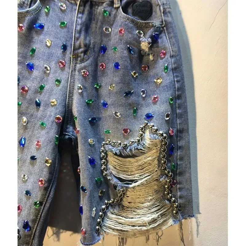 2025, Sommer Kurze Hosen Hohe  – Embroidery Jeans Sakura Bewertung und Preis