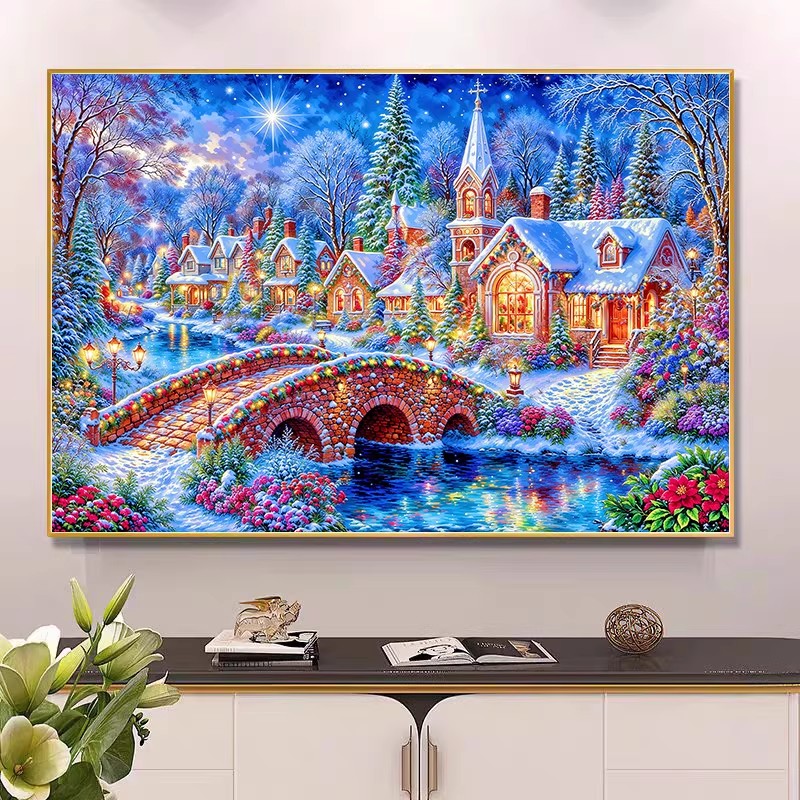 9ct 100x75cm Winter Kirchen-St – Embroidery X Stitch Bewertung und Preis