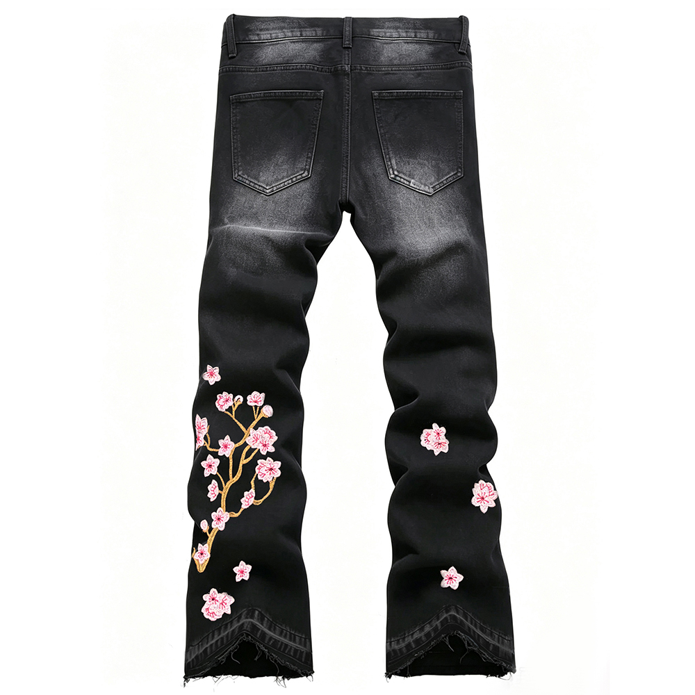 Herren Bootcut Stretch-Denim-J – Embroidery Jeans Sakura Bewertung und Preis