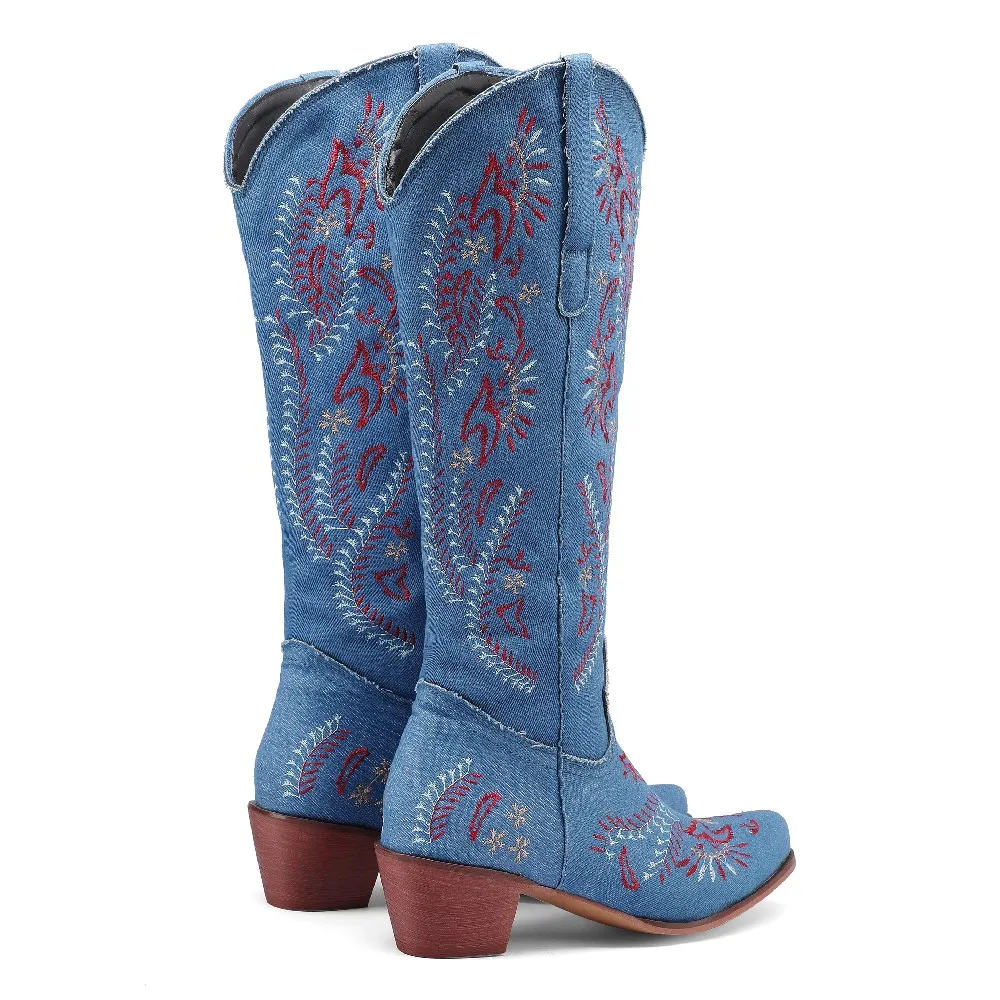 Blaue Denim Western Cowgirl Kn – Embroidery Jeans Bewertung und Preis