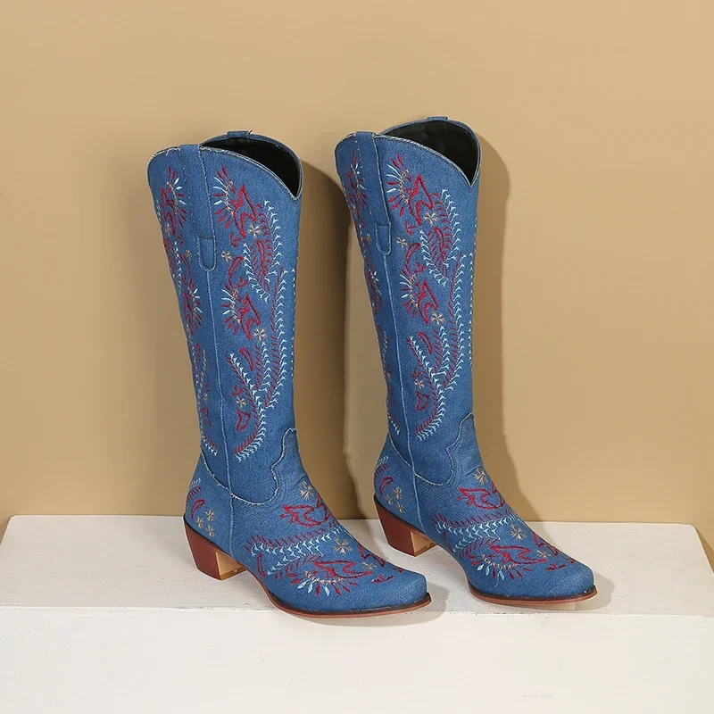 Blaue Denim Western Cowgirl Kn – Embroidery Jeans Bewertung und Preis