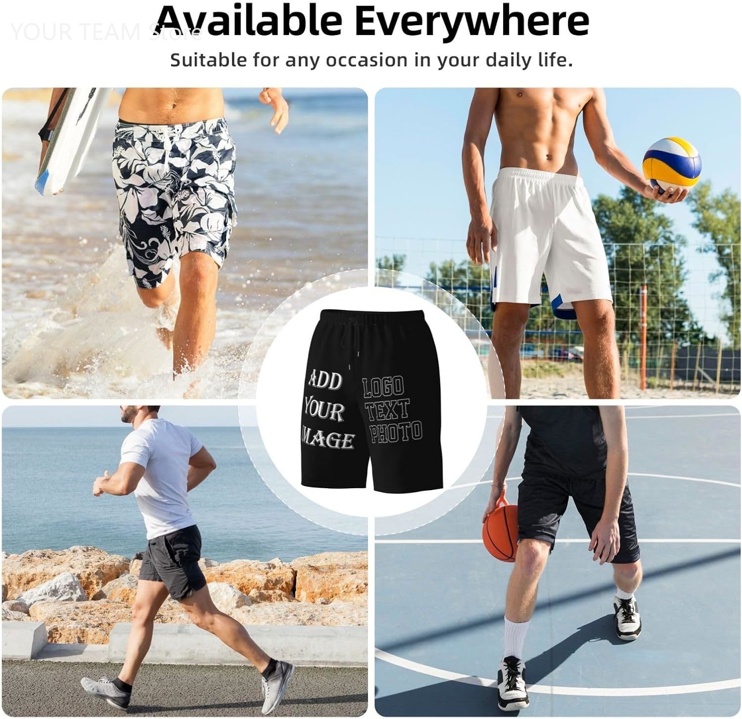 Maßgeschneiderte Shorts für He – Embroidery Design Logo Bewertung und Preis